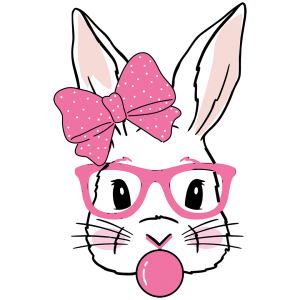 Cute Bunny With Glasses (5×7.5)