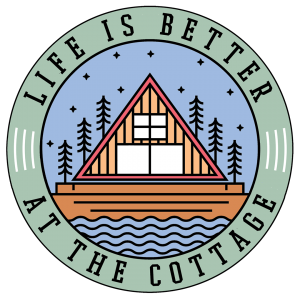 Better At The Cottage – Chalet Illustration (9×9)